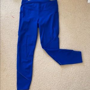 Lulu Lemon blue leggings with mesh